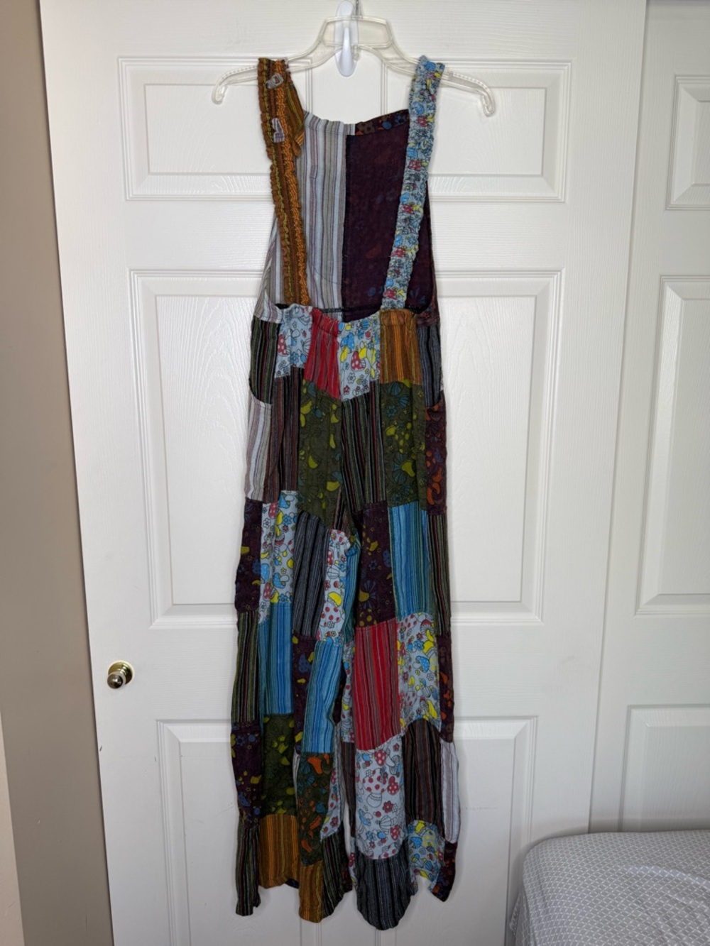 Kathmandu Imports Patchwork Jumpsuit Wide Leg One Size Artsy Hippie Cotton Overa - Picture 7 of 14